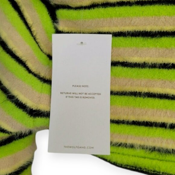 The Wolf Gang Fuzzy Shrug Lime Stripes Size M - Picture 4 of 9